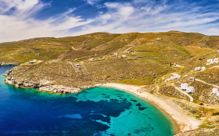 Agios sostis beach in kythnos