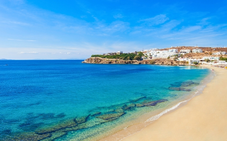 Agios Stefanos beach for families Mykonos