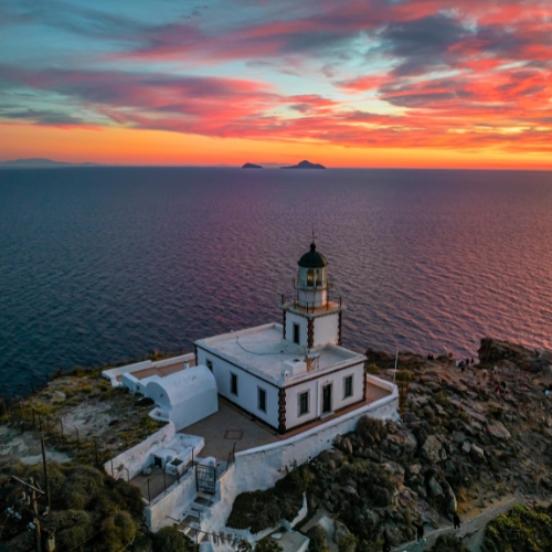 Santorini Akrotiri with sunset