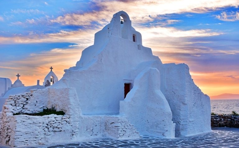 Panagia Paraportiani sunset